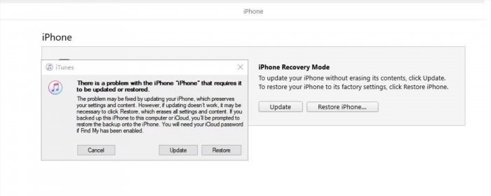 Phương thức 3: Sửa chữa iPhone không thể sử dụng với iTunes.