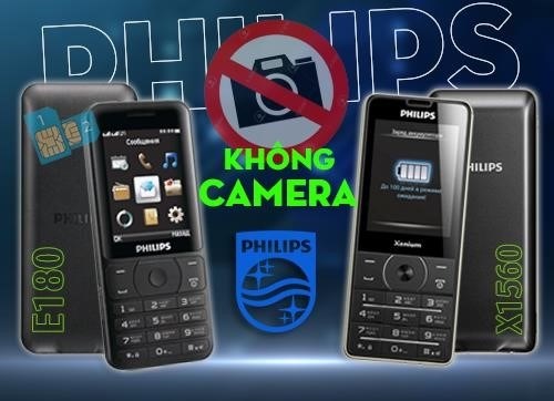 Bộ đôi điện thoại Philips không CAMERA, pin khủng nhập Nga-UK
