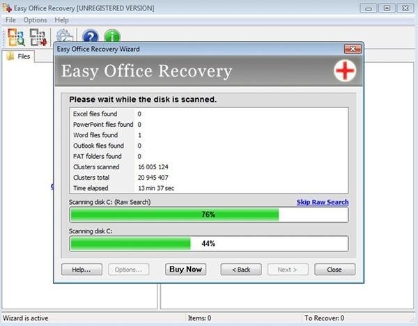 Sửa chữa tập tin Excel hỏng bằng ứng dụng Easy Office Recovery.