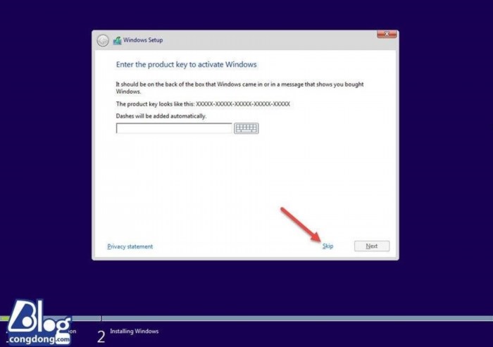 3. Chi tiết các bước cài đặt Windows 10.