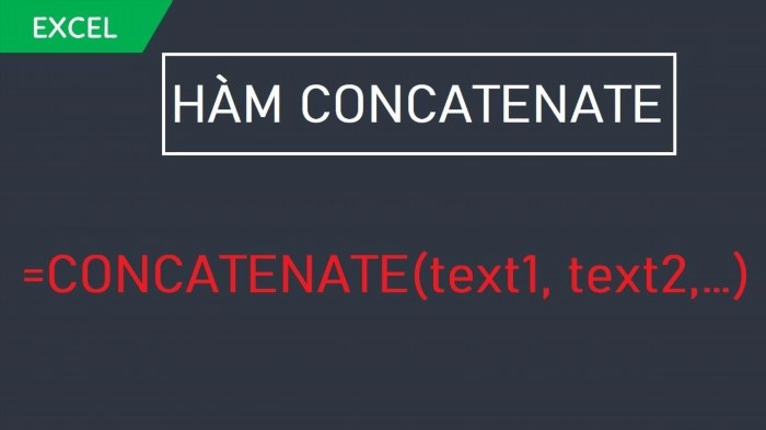 Công thức hàm CONCATENATE được sử dụng trong Excel để ghép nối các chuỗi văn bản thành một chuỗi duy nhất.