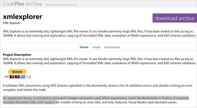 Dùng XML Explorer để mở tập tin XML