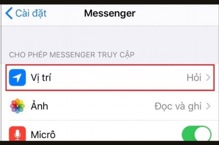 Cách ngừng chia sẻ vị trí trên Messenger.