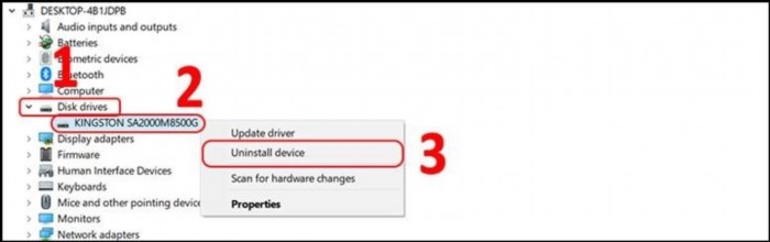 2.4. Máy tính không ghi nhận Driver USB hoặc ghi nhận Driver không đúng.