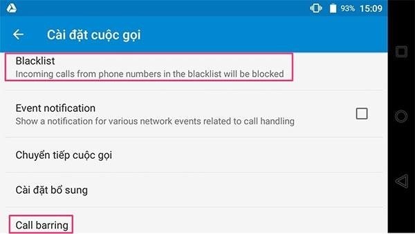 Người dùng từ chối số điện thoại trong danh sách liên lạc trên điện thoại Android.