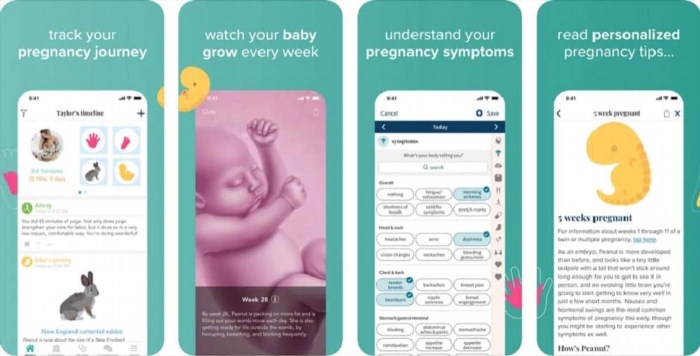 Ứng dụng theo dõi thai kỳ Ovia Pregnancy Tracker miễn phí.