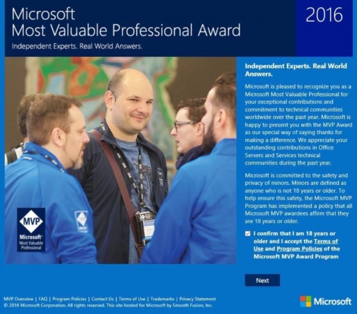 Những cá nhân tại Microsoft được coi là MVP không tham gia trực tiếp vào công việc tại Microsoft.