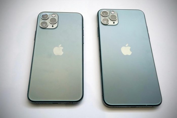 Sự khác biệt về giá giữa iPhone 11 Pro và 11 Pro Max là 1.10.