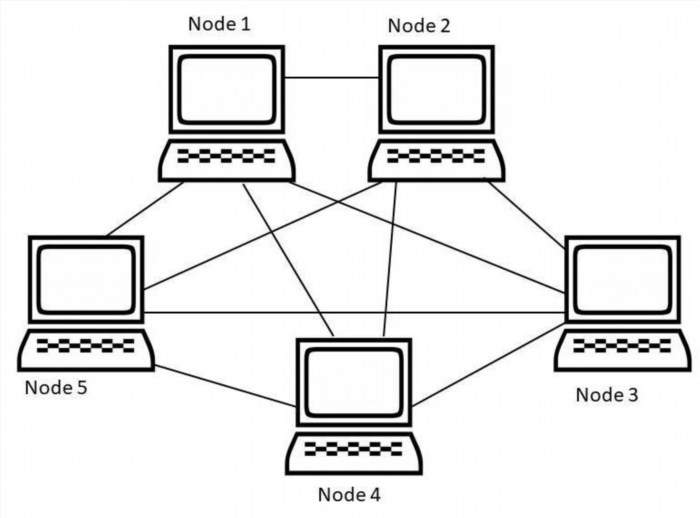 Trong cấu trúc mạng lưới, một máy tính hoạt động độc lập.