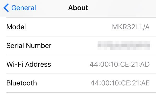 Xem địa chỉ Mac trên dòng điện thoại iPhone, iPad.